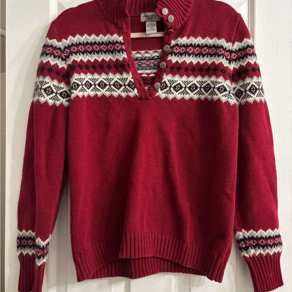 Eddie Bauer Sweaters - Eddie Bauer Collectibles Red Nordic Sweater